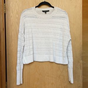 Banana Republic White Cropped Top Sweater